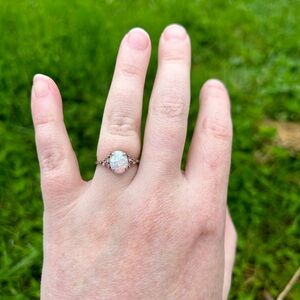 Elegant Opal Ring with Rose gold band